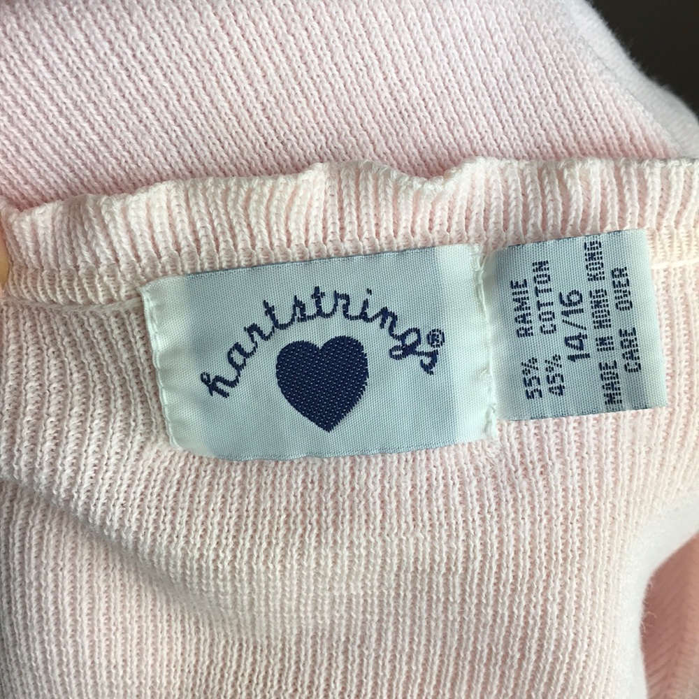 Baby Pink Button Up Girls Spring Ruffle Sweater - Picture 8 of 8